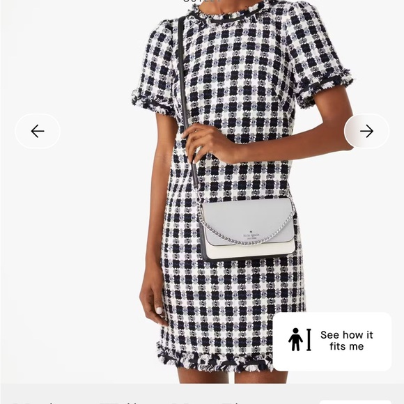 NWT Kate Spade Madison Willow Mini Flap Crossbody in Gray and Cream - Picture 2 of 14